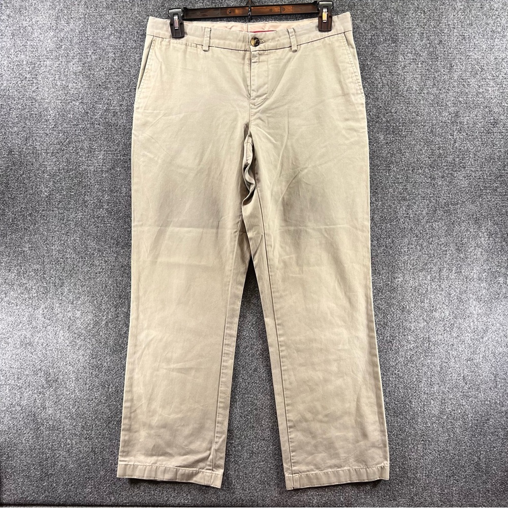 Burberry London Lean & Low Pants Womens Sz 33x30 Khaki Straight Leg Quiet Luxury